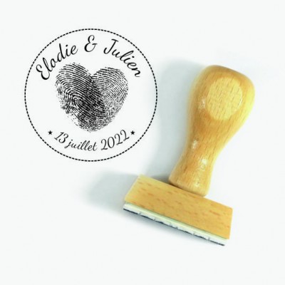 Tampon Empreinte Digitale Mariage à Personnaliser | Tamporelle