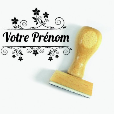 Tampon Fleur Prénom à Personnaliser 5 Cm Tamporelle tampons français