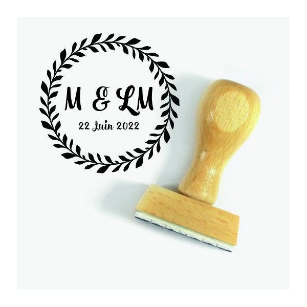 Tampon Couronne Initiales Personnalisé | Tamporelle Tampon Couronne Initiales Personnalisé | Tamporelle