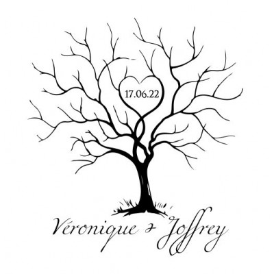 Tampon Mariage Arbre D'Amour 5 Cm | Tamporelle tampons français