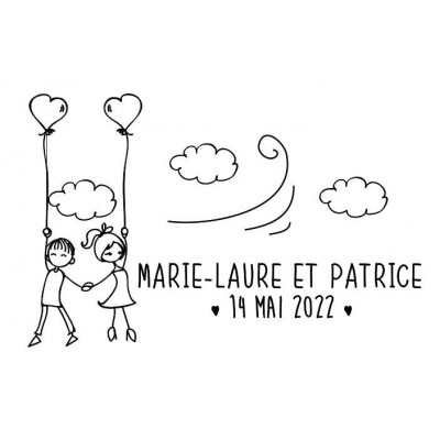 Tampon Bonheur à Personnaliser 5 Cm | Tamporelle tampons français