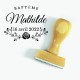 Tampon Baptême Floral 5 Cm à Personnaliser Tamporelle tampons français