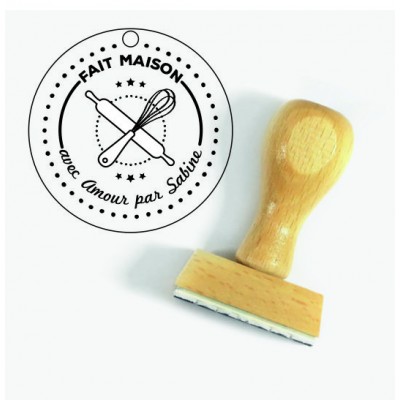 Tampon Étiquette Ronde à Personnaliser 5 Cm  | Tamporelle