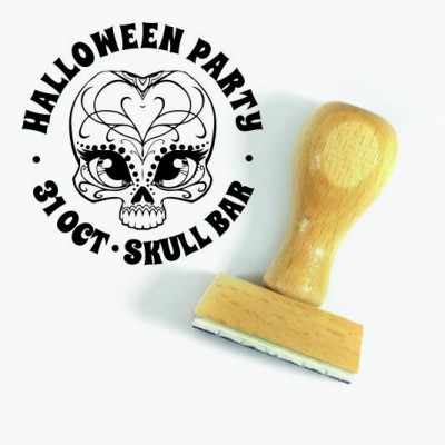 Tampon Glamour Skull 5 Cm à Personnaliser | Tamporelle tampons français
