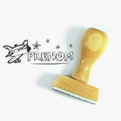 Tampon Avion Prénom à Personnaliser 5 Cm | Tamporelle tampons français