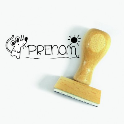 Tampon Souris Prénom à Personnaliser 5 Cm  | Tamporelle tampons français