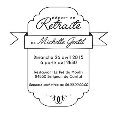 Tampon Invitation Retraite Ruban à Personnaliser | Tamporelle