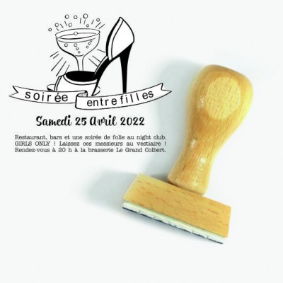 Tampon Invitation Soirée Filles à Personnaliser  | Tamporelle