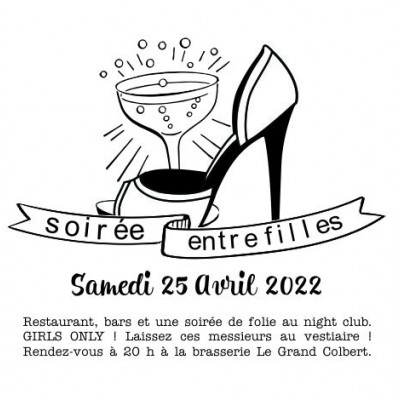 Tampon Invitation Soirée Filles à Personnaliser  | Tamporelle