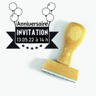 Tampon Invitation 5 Cm à Personnaliser | Tamporelle tampons français