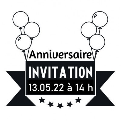 Tampon Invitation 5 Cm à Personnaliser | Tamporelle tampons français