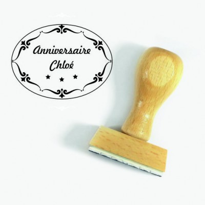 Tampon Invitation Vintage à Personnaliser 5 Cm  | Tamporelle