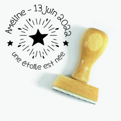 Tampon Naissance Étoile 5 Cm à Personnaliser  | Tamporelle
