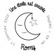 Tampon Lune Étoilée 5 Cm à Personnaliser |Tamporelle tampons français