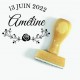 Tampon Naissance Florale 5 Cm à Personnaliser  | Tamporelle