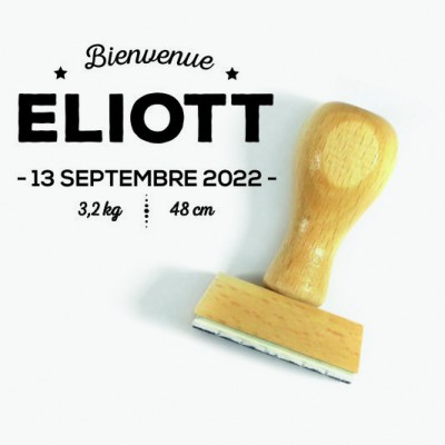 Tampon Naissance Bienvenue 5 Cm à Personnaliser  | Tamporelle