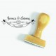 Tampon Oiseaux & Anneaux Mariage 5 Cm à Personnaliser |Tamporelle
