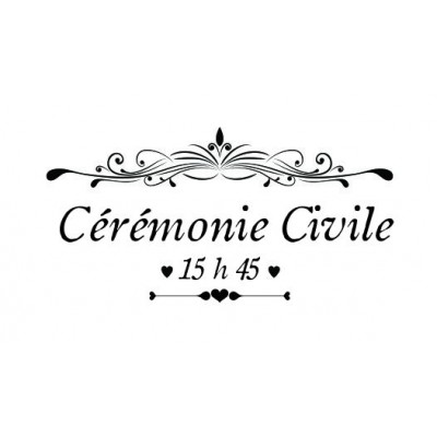 Tampon Cérémonie Civile Volutes à Personnaliser | Tamporelle