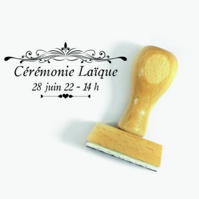 Tampon Cérémonie Laïque Arabesque à Personnaliser | Tamporelle