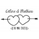 Tampon Mariage Coeur Flèches à Personnaliser 5 Cm  | Tamporelle