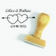 Tampon Mariage Coeur Flèches à Personnaliser 5 Cm  | Tamporelle