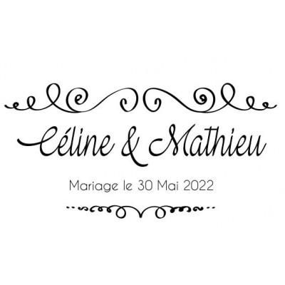 Tampon Mariage Doodle à Personnaliser 5 Cm | Tamporelle