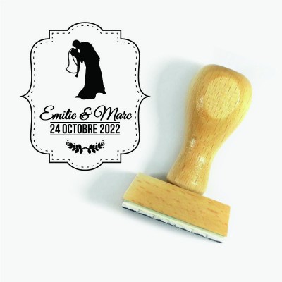 Tampon Mariage Silhouette 5 Cm à Personnaliser  | Tamporelle